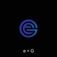 ilustración de logotipo de letra e y g simple adecuada para logotipos de marca y empresa vector