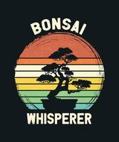 Bonsai Whisperer Funny Japanese Bonsai Tree Whisperer Vintage Retro Tshirt vector
