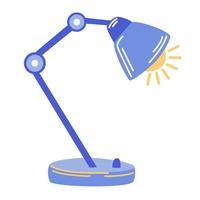 Lamp. Working lamp for office school home and business. Interior item. Vector cartoon illustration isolate on a white background.