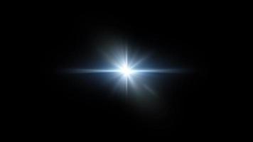 Abstract rotating white blue center optical lens flares video