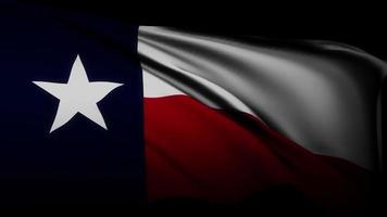 schleife der us-texas-flaggenschwingende textur video