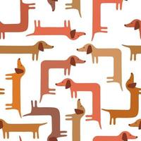 Vector background with cute dachshund dogs.