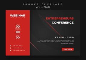 banner template in black background design for webinar invitation or online advertising design vector