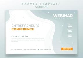 Banner template for online advertising or webinar design with simple waving green and yellow design vector