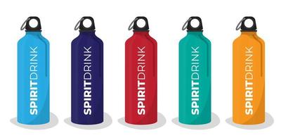 Vacuum flask template with rectangle bottle design in blue red green and yellow color choice design vector