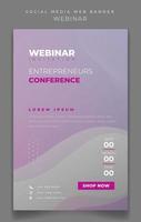 Banner or brochure template in portrait design with pink and gray background design vector