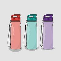 botella de plástico en opción multicolor para el diseño de envases de productos con diseño de concepto de dibujos animados vector