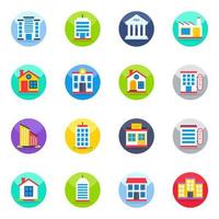 Pack of Architecture Flat Icons vector