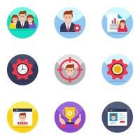 Pack of Business Management Flat Icons