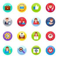 Pack of Human Resource Flat Icons vector
