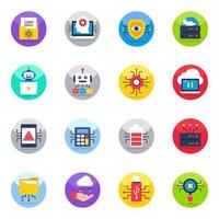 Pack of Smart Technology Flat Icons vector