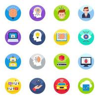 Pack of Technology Flat Icons vector