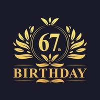 Luxury 67th Birthday Logo, 67 years celebration. vector