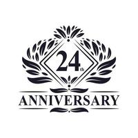 24 years Anniversary Logo, Luxury floral 24th anniversary logo. vector