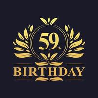 Luxury 59th Birthday Logo, 59 years celebration. vector