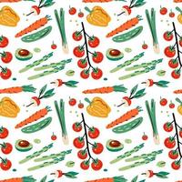 Bright seamless pattern with vegetables for kitchen design, for the menu