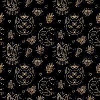 Magic boho symbols seamless pattern. Backdrop of gypsy sacred elements vector