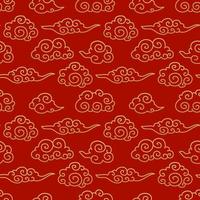 Chinese traditional clouds seamless pattern. Oriental ornament background