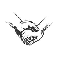 friendship hand line silhouette. hand holds help and hope. line art design vector illustration.
