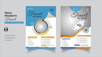 New modern travel flyer design template vector