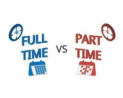 Comparación de empleados a tiempo completo y a tiempo parcial. vector