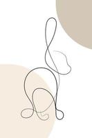 la silueta de un conejo al estilo de una línea sobre un fondo abstracto. vector
