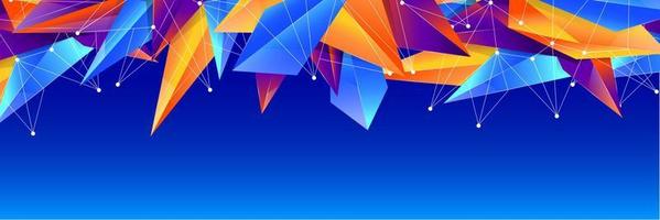 Abstract colorful background. Style geometric composition with place for your text on blue gradient. Banner, poster, background vector