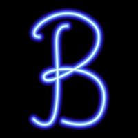 neon blue symbol B on a black background vector