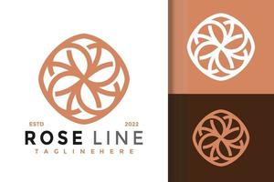Rose Line Elegant Modern Logo Design  Vector Template