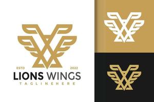 The Lion Wing Elagant Modern Logo Design  Vector Template