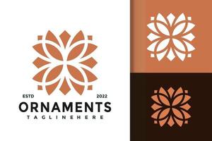 Elegant Flower Ornament Modern Logo Design  Vector Template