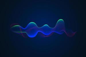 Sound wave illustration on a dark background. Abstract blue digital equalizer indicators. vector