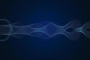 Sound wave illustration on a dark background. Abstract blue digital equalizer indicators. vector