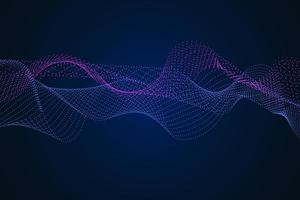 Sound wave illustration on a dark background. Abstract blue digital equalizer indicators. vector