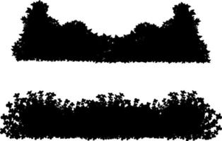 Monochrome vector drawing of bushes.