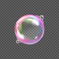 Set of transparent soap bubbles on checkered background.Reaistic colored balls.Vector texture. vector
