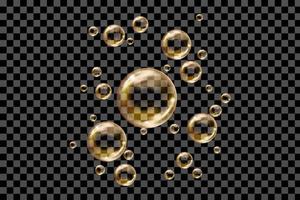 Set of transparent soap bubbles on checkered background.Reaistic colored balls.Vector texture. vector