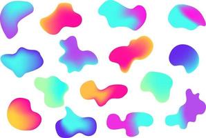 Abstract blotch, inkblot and and silhouettes of stones and rebble,simple liquid splodge elements water forms.Round organic elements collection. vector