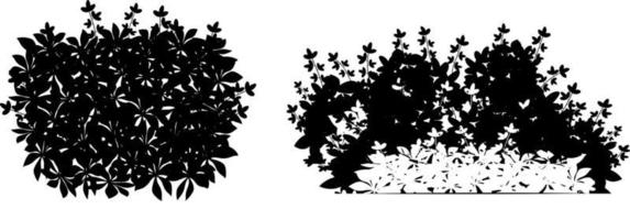 Monochrome vector drawing of bushes.