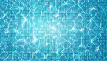 Swimming pool with blue water and circles. vector