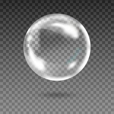 Set of transparent soap bubbles on checkered background.Reaistic colored balls.Vector texture.