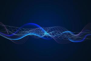 Sound wave illustration on a dark background. Abstract blue digital equalizer indicators. vector