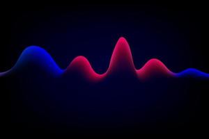 Sound wave illustration on a dark background. Abstract blue digital equalizer indicators. vector