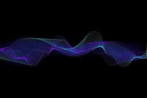 Sound wave illustration on a dark background. Abstract blue digital equalizer indicators. vector