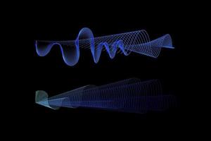 Sound wave illustration on a dark background. Abstract blue digital equalizer indicators. vector