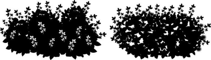 Monochrome vector drawing of bushes.