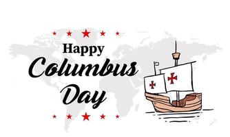 Columbus day greeting card or background. vector illustration.