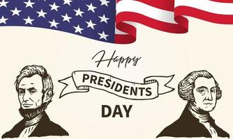 Happy Presidents day in United States. Washington's Birthday. Federal holiday in America. Celebrated in February. Poster, banner and background vector