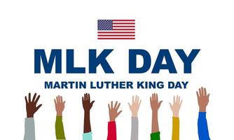 Martin Luther King Jr. Day. MLK. Third Monday in January. Holiday concept. Template for background, banner, card, poster with text inscription. Vector EPS10 illustration