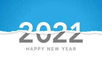 objetivo de visión 2022 escrito detrás de un papel rasgado. papel rasgado que revela el número 2022. vector